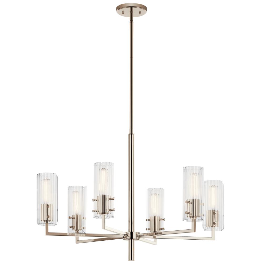 Velestino 30.25" 6-Light Chandelier in Polished Nickel