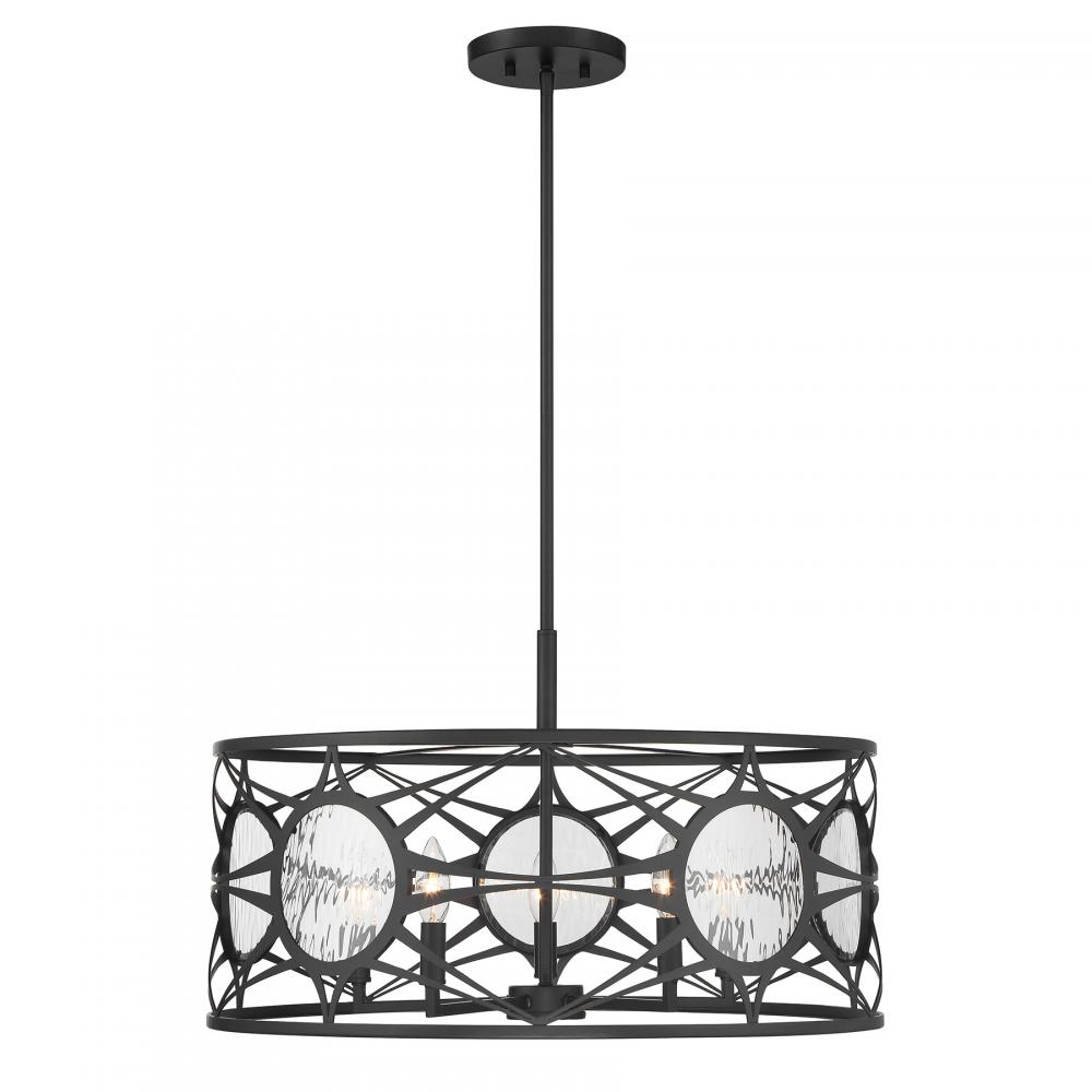 Balfour 5-Light Convertible Semi-Flush or Pendant in Matte Black