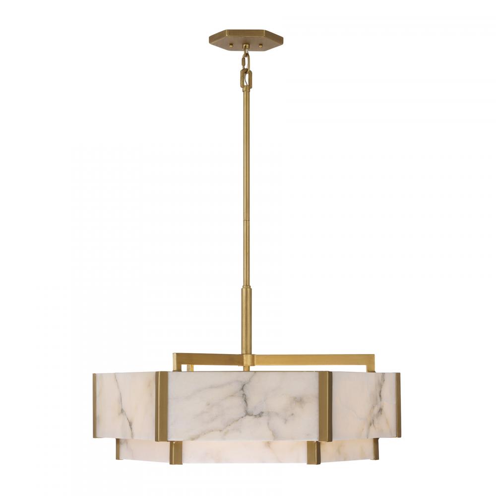 Orleans 6-Light Pendant in Distressed Gold