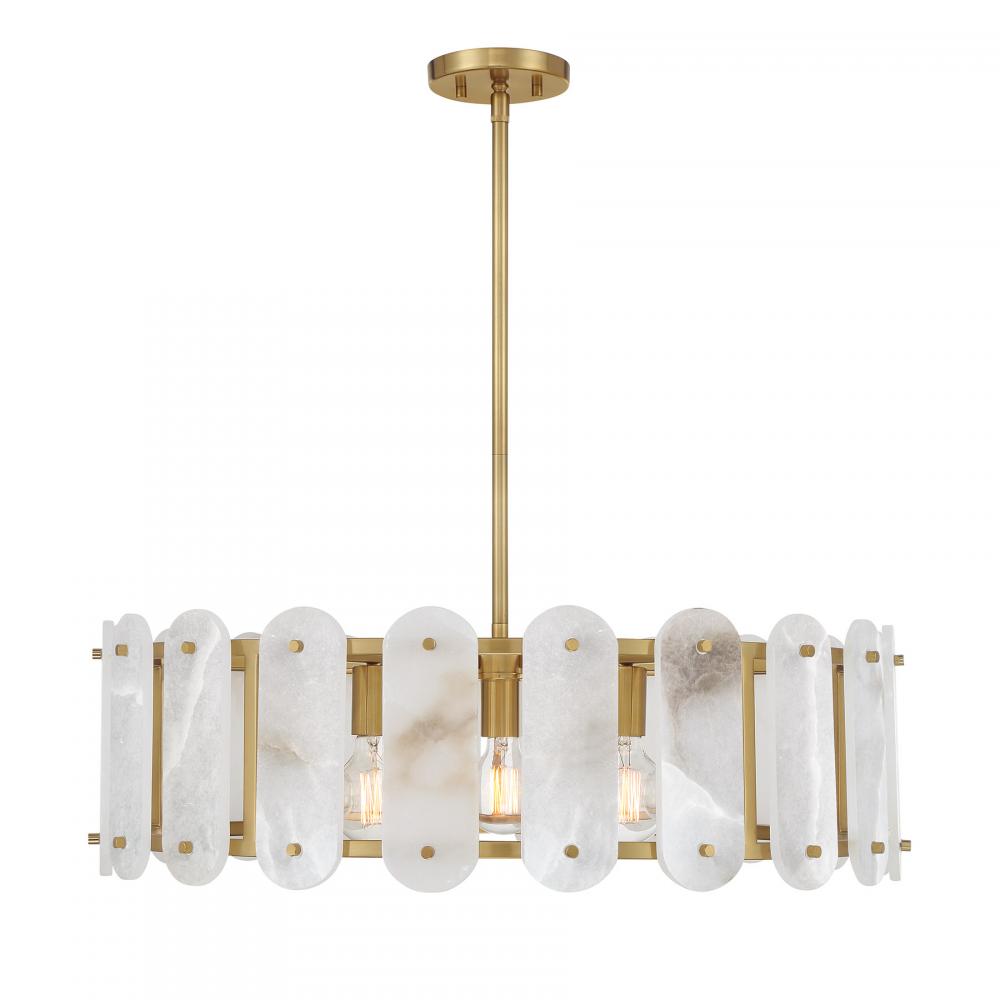 Antolini 5-Light Pendant in Warm Brass