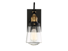 Savoy House 5-2067-51 - Macauley 1-Light Outdoor Wall Lantern in Vintage Black with Warm Brass