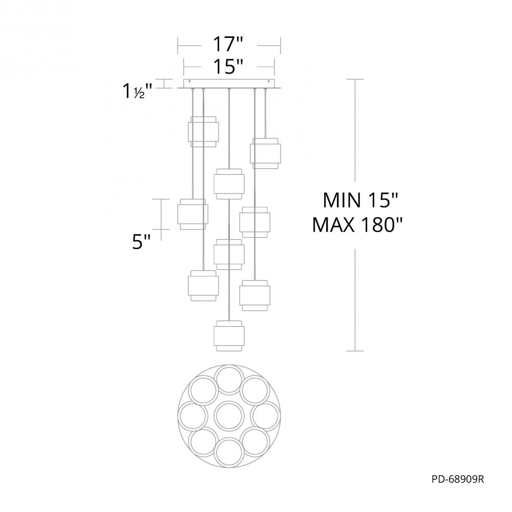 Banded Chandelier Light