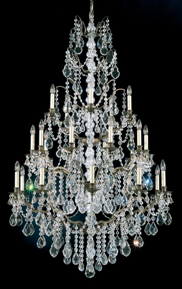 Bordeaux 25 Light 120V Chandelier in Etruscan Gold with Heritage Handcut Crystal