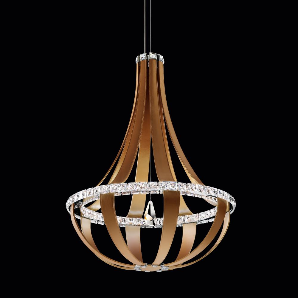 Crystal Empire LED 36IN 3000K 120V Pendant in Red Fox with Radiance Crystal