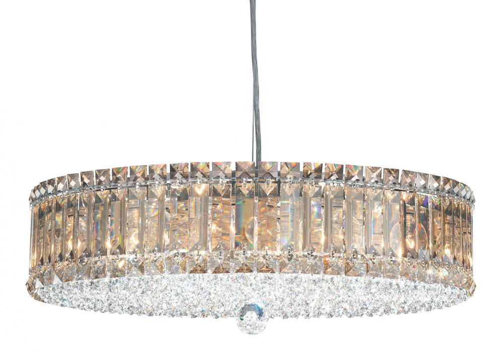 Plaza 15 Light 120V Pendant in Polished Stainless Steel with Radiance Crystal