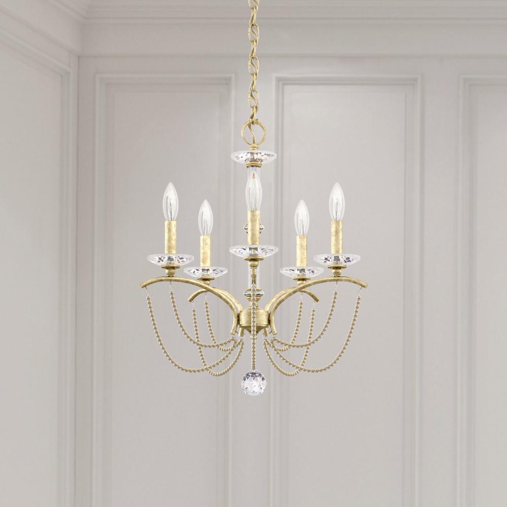 Priscilla 5 Light 120V Chandelier in Heirloom Silver with Optic Crystal