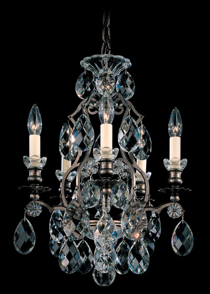 Renaissance 5 Light 120V Chandelier in Heirloom Bronze with Clear Crystals from Swarovski