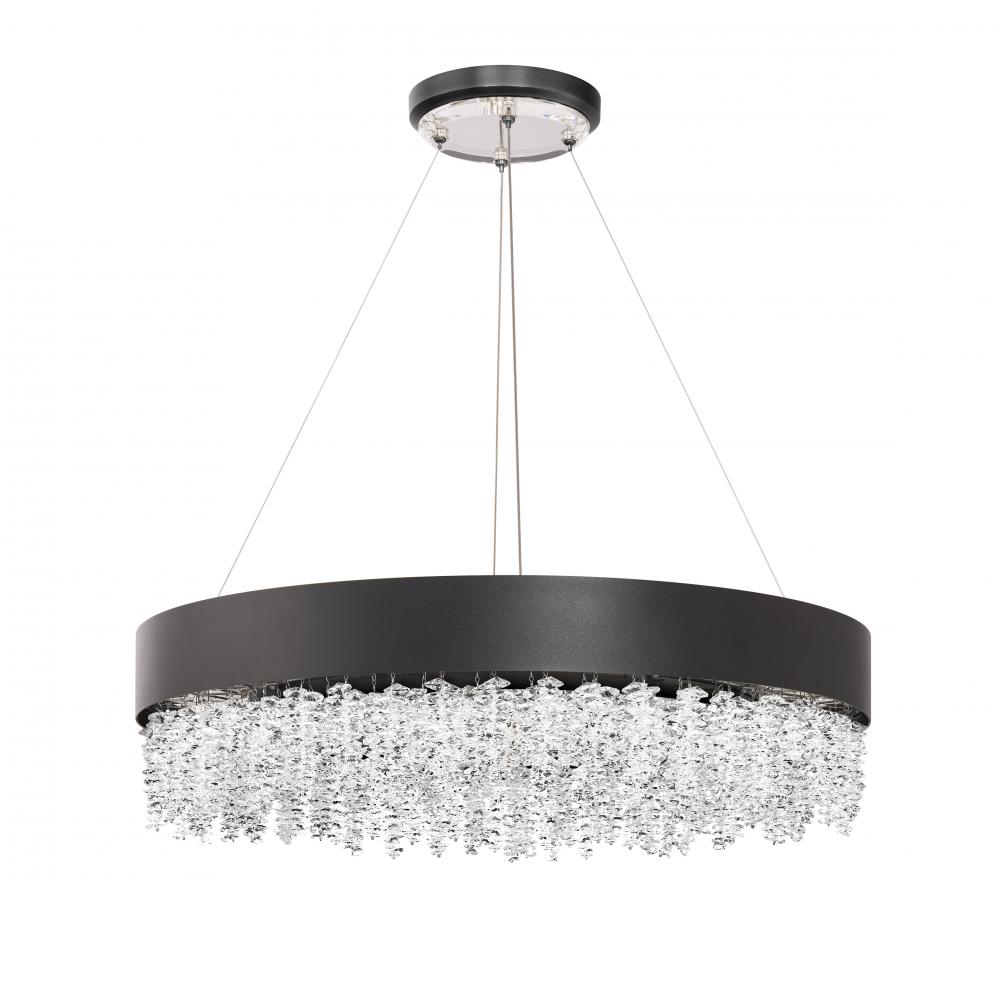 Soleil 26IN LED 3000K/3500K/4000K 120V-277V Pendant in Black with Optic Crystal