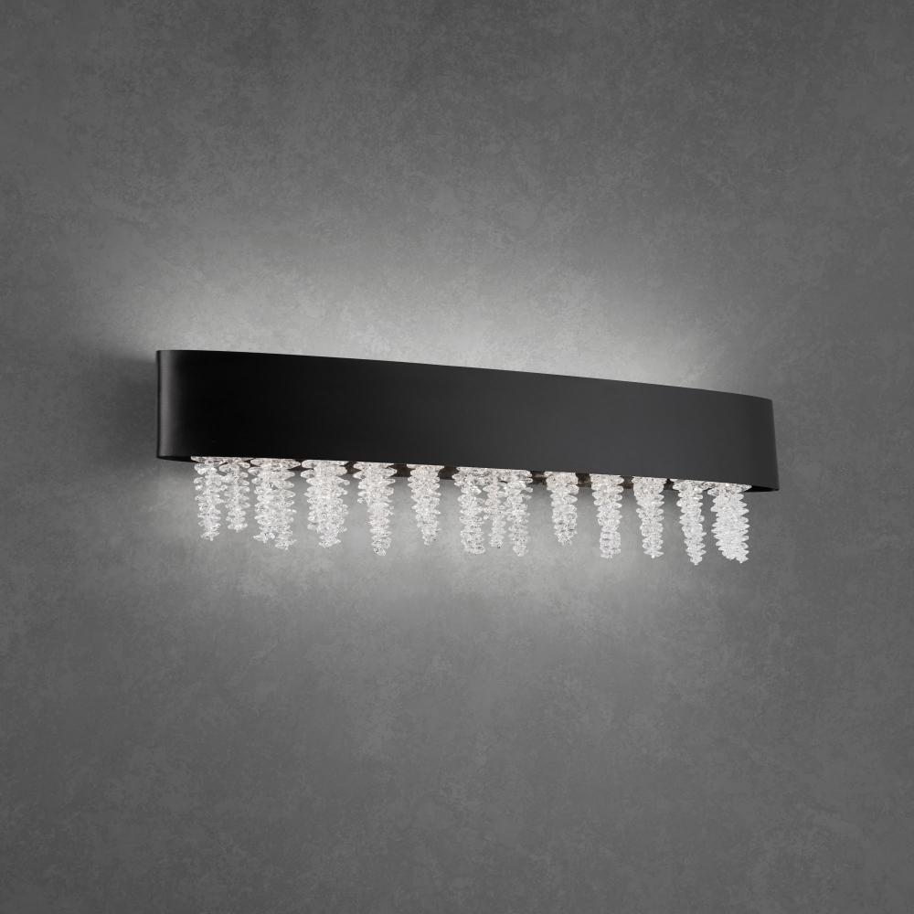 Soleil 27IN LED 3000K/3500K/4000K 120V-277V Bath Vanity & Wall Light in Black with Optic Crystal