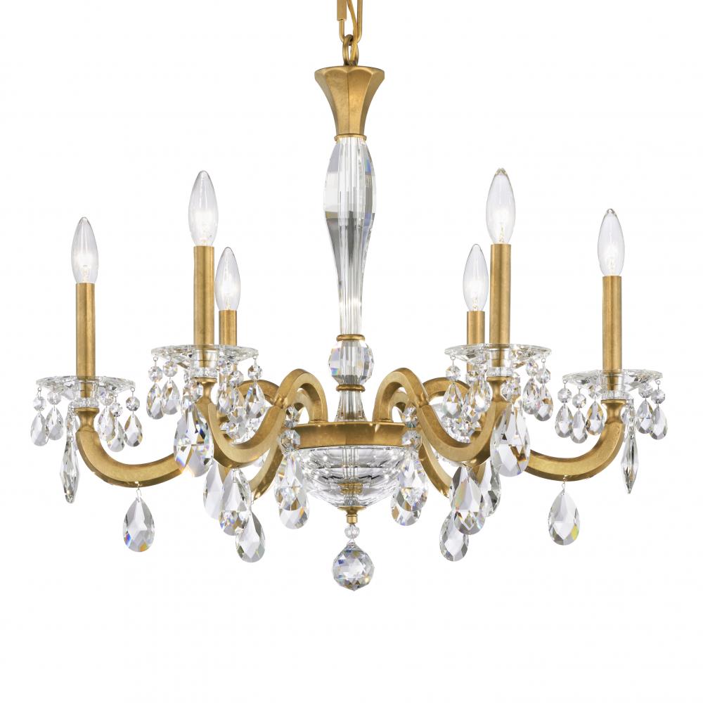 San Marco 6 Light 120V Chandelier in Antique Silver with Radiance Crystal