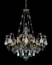 Schonbek 1870 3587-76OS - Renaissance Rock Crystal 8 Light 120V Pendant in Heirloom Bronze with Olivine & Smoke Quartz Cryst