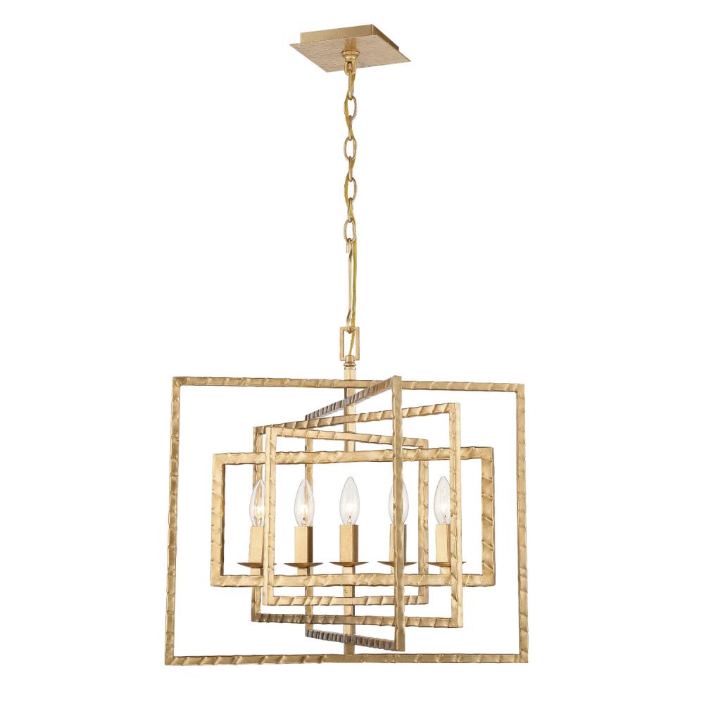 Capri 5 Light Antique Gold Chandelier