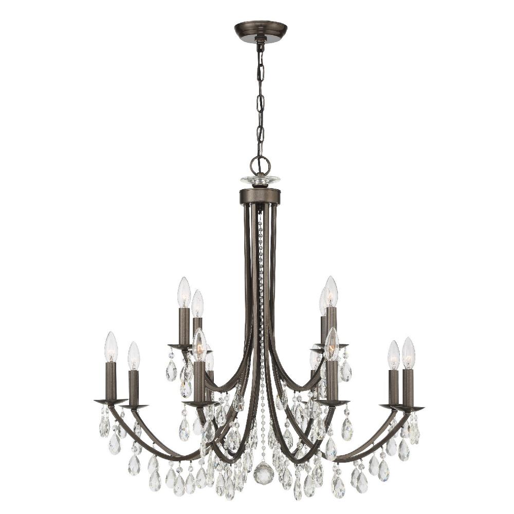 Bridgehampton 12 Light Spectra Crystal Vibrant Bronze Chandelier