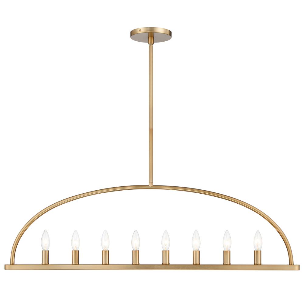 Abbott 8 Light Vibrant Gold Linear Chandelier