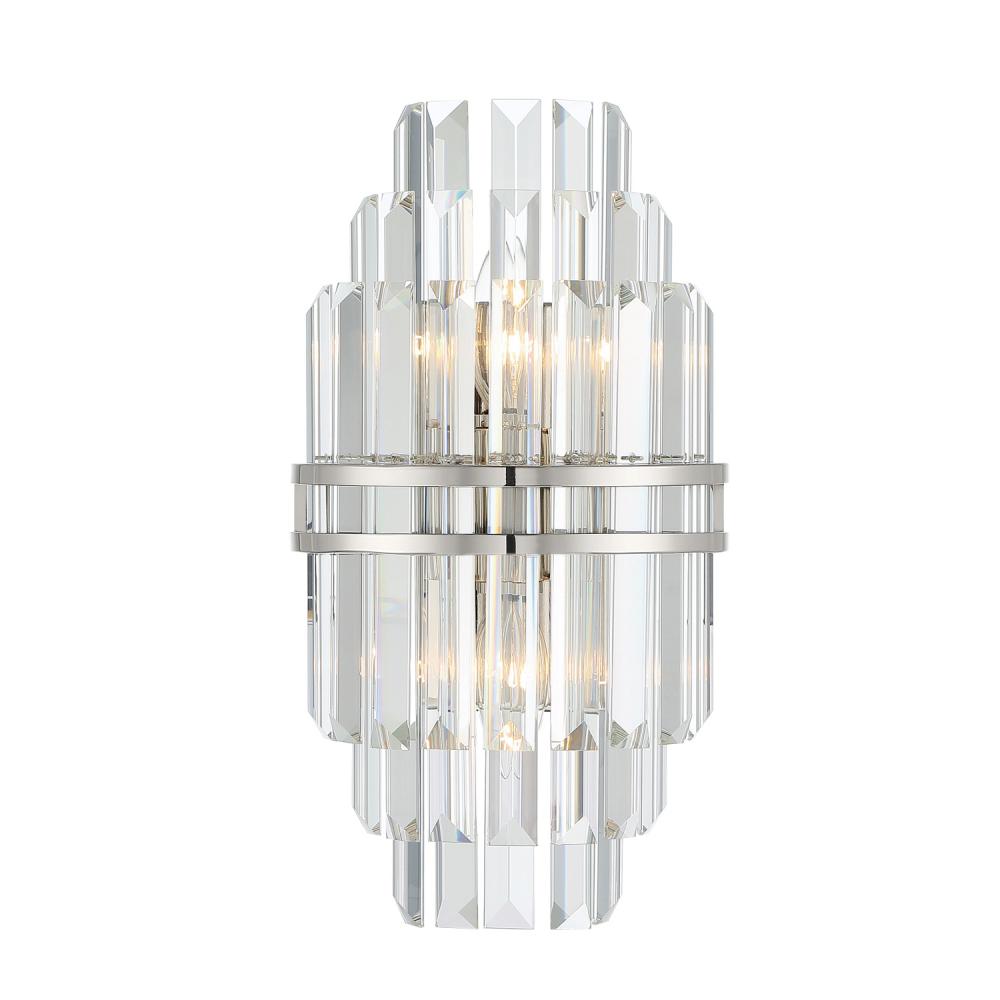 Hayes 2 Light Polished Nickel Sconce