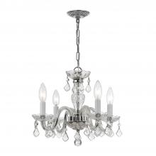 Crystorama 1064-CH-CL-I - Traditional Crystal 4 Light Clear Italian Crystal Polished Chrome Mini Chandelier