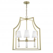 Crystorama 8864-AG - Baxter 4 Light Aged Brass Lantern Chandelier