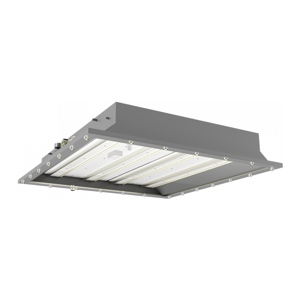 HAZARDOUS LOCATION 2X2 40W 5000K PENDANT CEILING MOUNT WITH BATTERY BACKUP GRAY