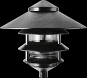 RAB Lighting LL23B - LANDSCAPE 1650 LUMENS LAWN LIGHT 4 TIER 10 INCHES TOP INCANDESCENT DESCENT 100W MAX BLACK