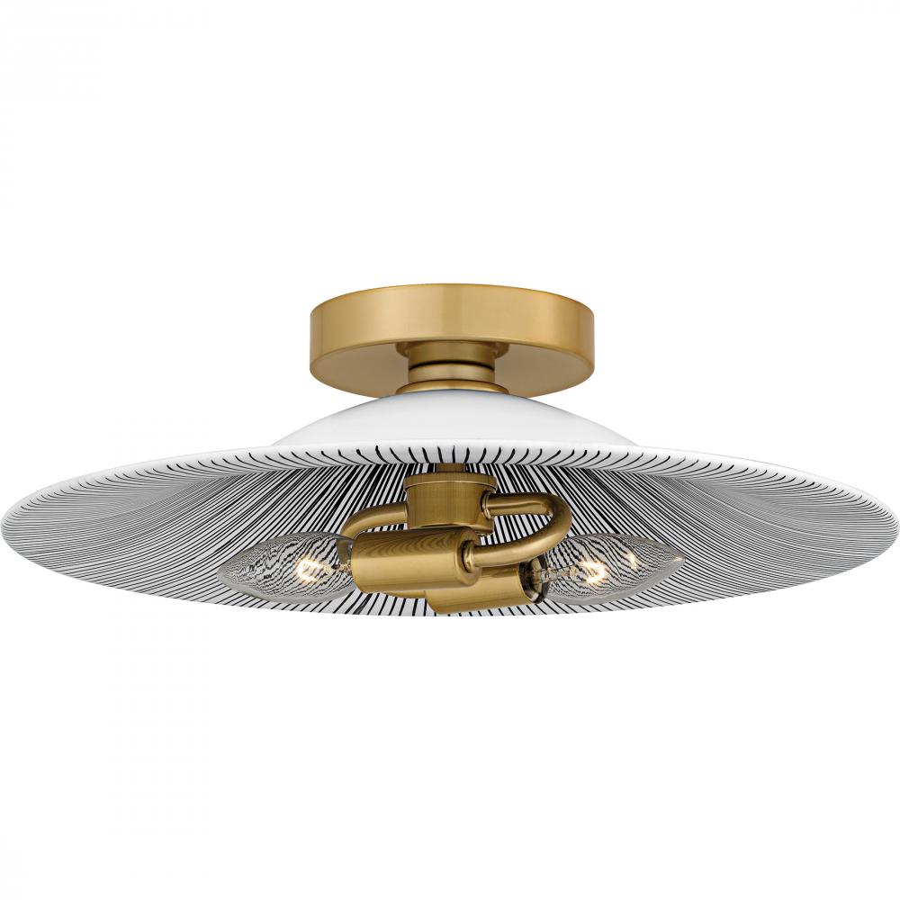 Indigo 2-Light Light Gold Flush Mount