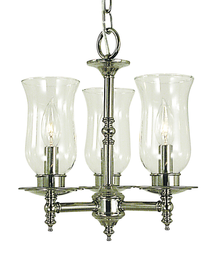 3-Light Brushed Nickel Sheraton Mini Chandelier