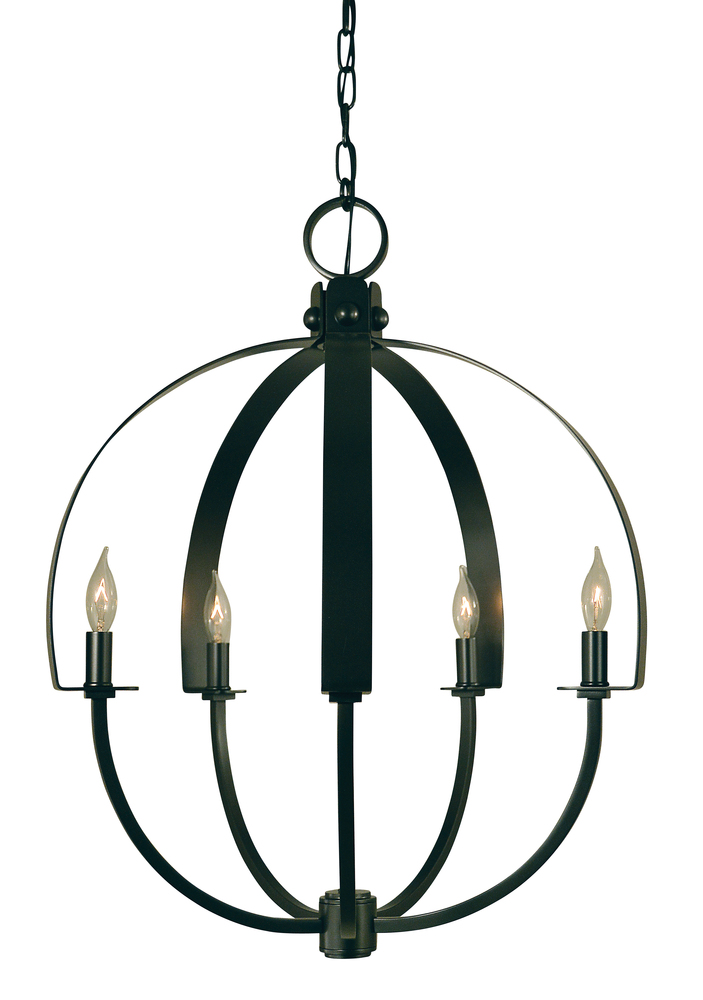 5-Light Antique Brass Luna Chandelier