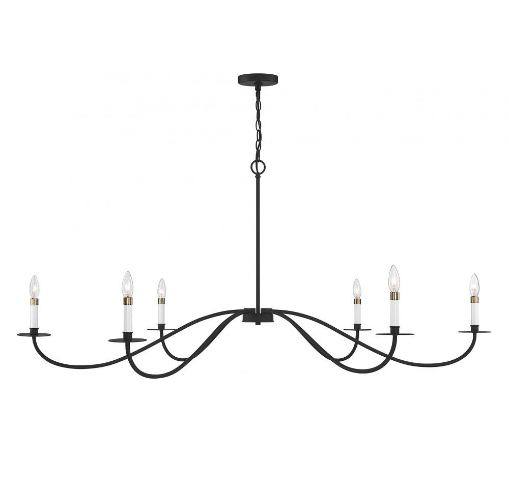 6-Light Chandelier in Matte Black