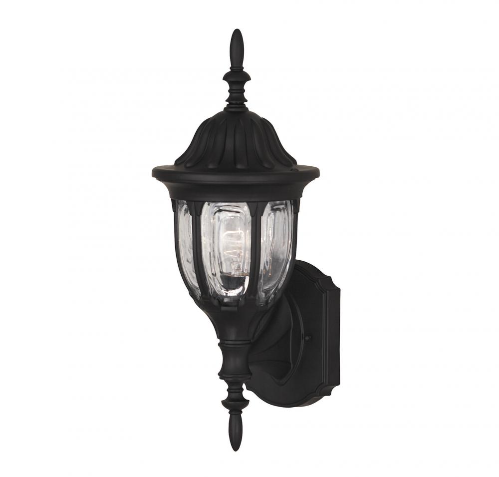 1-Light Outdoor Wall Lantern in Black