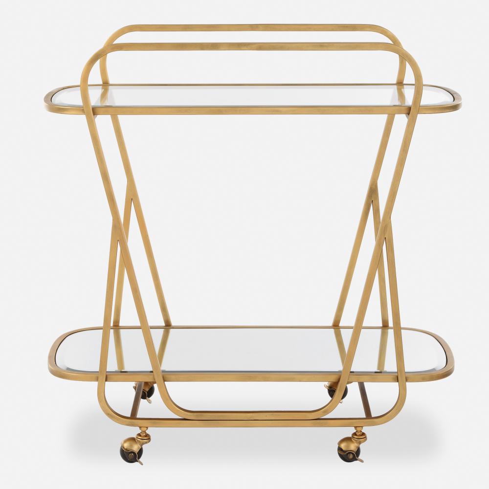 Uttermost Swain Brass Serving Cart