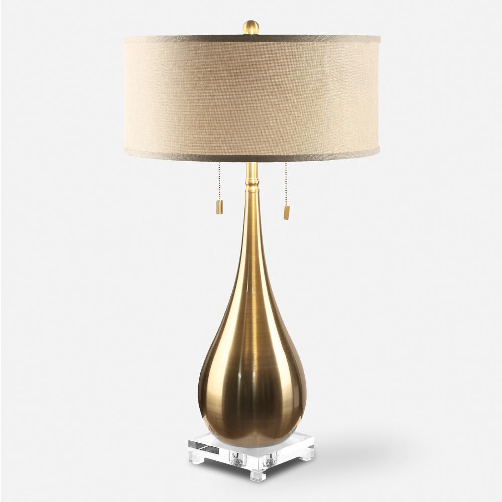 Uttermost Lagrima Brushed Brass Lamp