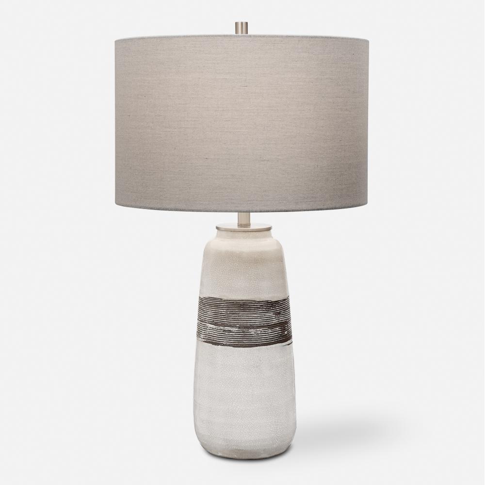 Uttermost Comanche White Crackle Table Lamp